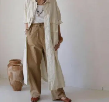 ARGUE MILITARY COTTON LINEN LONG JACKET