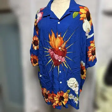 영화 출연 디카프리오 PLEASURES 하와이안 셔츠 하트 꽃무늬