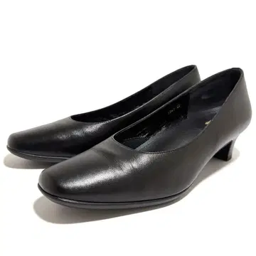 컨디션 최상 ing 스퀘어토 펌프스 가죽 블랙 관혼상제 블랙 23cm