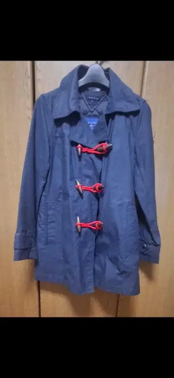 빈티지) TOMMY HILFIGER 네이비 더플 트렌치코트 L