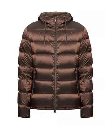 Herno resort 후드 부착 다운 자켓 브라운