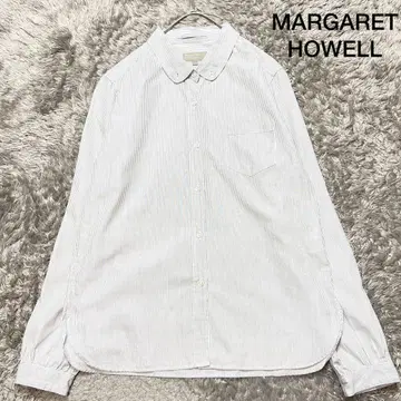 마가렛호웰 둥근 카라 스트라이프 롱 슬리브 셔츠 코튼 S 상당