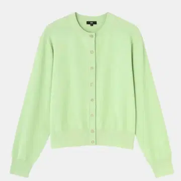 PLST UV컷 레이온 블렌드 메탈 버튼 가디건 그린 M 사이즈