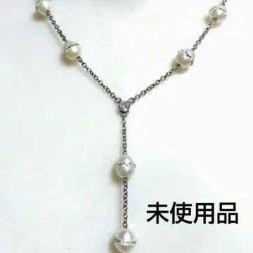 담수 진주 스와로브스키 크리스탈 Y자 목걸이 스테이션 목걸이