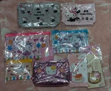 헬로키티 파우치 헤어 클립 스트랩 8종 세트 전부 미개봉 새상품