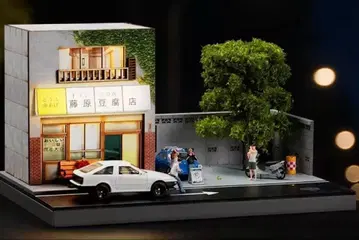미사용 새상품 이니셜D 후지와라 두부 가게 1/64 미니어처 디오라마