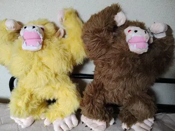 드래곤볼 대원숭이 봉제 인형 (옐로우 컬러 브라운) 2체 세트