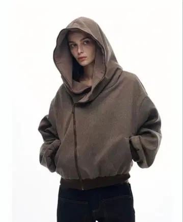 Slight Vogue 지퍼 크롭 후드티 아우터