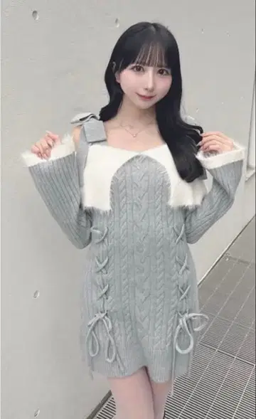 oneway #오프숄더 니트 원피스