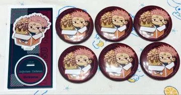 주술회전 바쿠단야키 본포 콜라보 캔뱃지 아크릴 스탠드 스쿠나 7종 세트