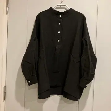 택 포함 새상품 린넨 스탠드 카라 셔츠 블라우스