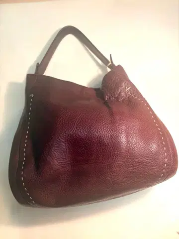매우 멋짐 상태 좋음 genten 버건디 가죽 숄더백 구제 의류 소가죽