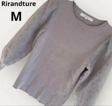 리랜드트루 그레이 튤 슬리브 절개 리브 니트 M 성숙/러블리