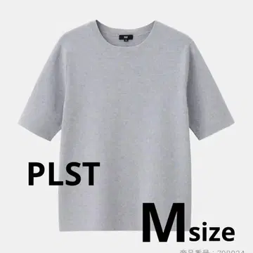 [새상품급] PLST 브라스 코튼 아세테이트 블렌드 니트 T 그레이 M