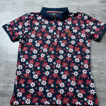 새상품급 Callaway 캘러웨이 꽃무늬 플라워 패턴 피케 셔츠 L