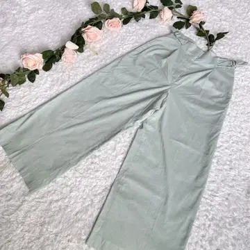 [ 익명 배송 ] PLST 린넨 혼방 와이드 팬츠 민트 그린 미사용품