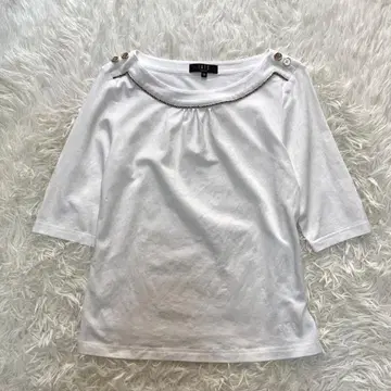 DAKS 닥스 티셔츠 체크 화이트 자수 로고