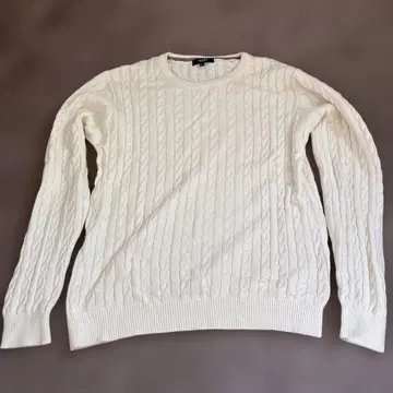BEAMS 케이블 니트 스웨터 XL 화이트