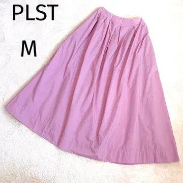 PLST 핑크 롱 턱 플레어 스커트 M 봄/여름 SS
