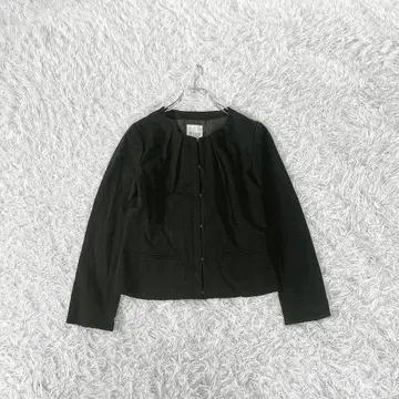 BEAMS LIGHTS 핀턱 플레어 노카라 자켓 36 블랙 관혼상제