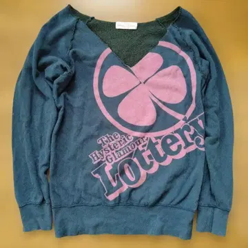 HYSTERIC GLAMOUR Lottery 클로버 실크 혼방 맨투맨