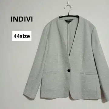 INDIVI 인디비 노카라 자켓 그레이 워셔블 44