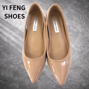YI FENG SHOES 베이지 스틸레토 플랫 미사용