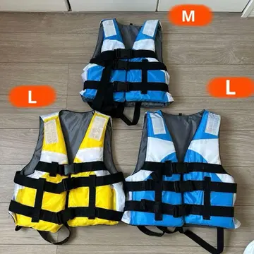 구명 조끼 구명복 3벌 세트 파랑 옐로우 컬러