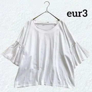 여유로운 [ eur3 ] 소매 플레어 상의 티셔츠 튜닉 (XL)