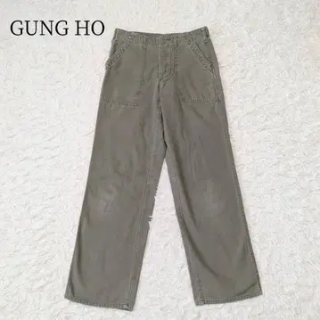[ USA 제조 ] 건호 남성용 베이커 팬츠 덕 원단 카키 버튼 플라이