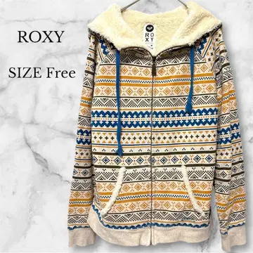 록시 플리스 안감 부착 후드티 보아 소재 올 패턴 베이지 계열 에스닉