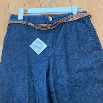 미사용 ZARA 다크 블루 데님 팬츠 웨빙 벨트 포함 34