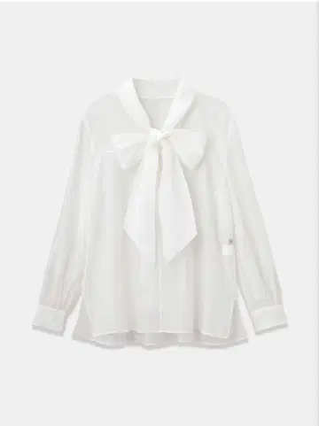 PLST 플라스테 시어 보타이 블라우스 S
