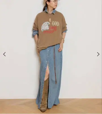 MUSE de Deux Remi Relief 데님 셔츠 드레스