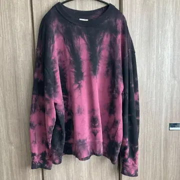 드리스반노튼 22AW 타이다이 맨투맨 S 블랙 보라색 오버 사이즈