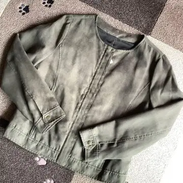 Vis 올리브 그린 노카라 자켓 L