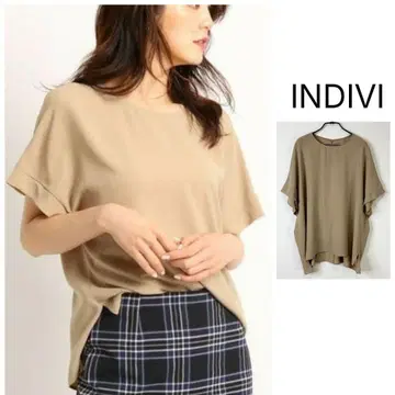 indivi 빅 사이즈 백 셔링 조젯 블라우스