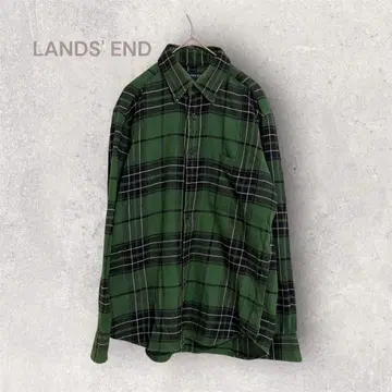 LANDS' END 랜즈엔드 체크 셔츠 캐주얼 베이직