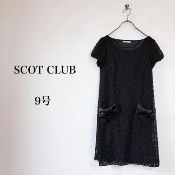 SCOT CLUB (9호) 레이스 반팔 원피스 리본 고급 포멀