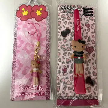 헬로키티 스타일업 마스코트 스트랩 부리 클립 갸루 키티 세트