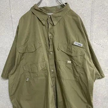 컬럼비아 PFG 낚시 셔츠 반팔 그린 2XL 정도