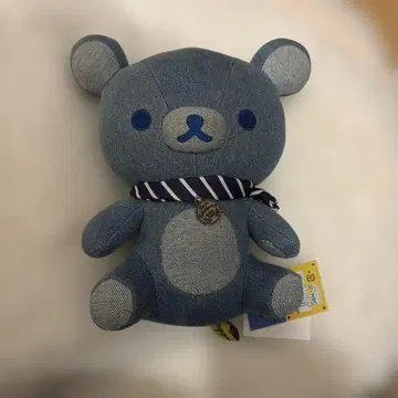 리락쿠마 데님 봉제 인형 페이퍼 웨이트 택 포함