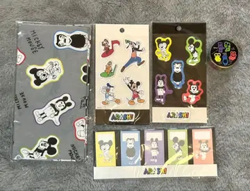 폭풍을 여행하는 전시회 미키 메모지 씰 손수건 마스킹 테이프 세트