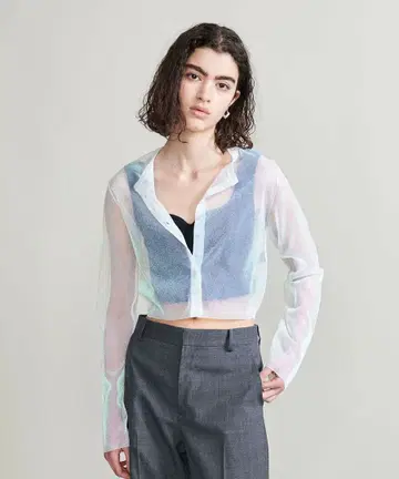 [새상품급] H beauty&youth 오로라 라메 가디건