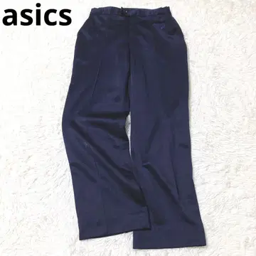 아식스 스트레이트 팬츠 저지 네이비 센터 프레스 포켓 로고