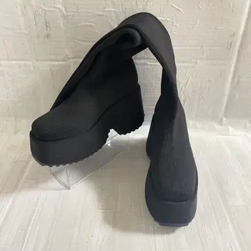 새상품급 도톰 밑창 삭스 부츠 니하이 2way 블랙 24cm 약 45cm