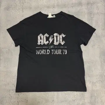 AC/DC 밴드 티셔츠 밴티 차콜