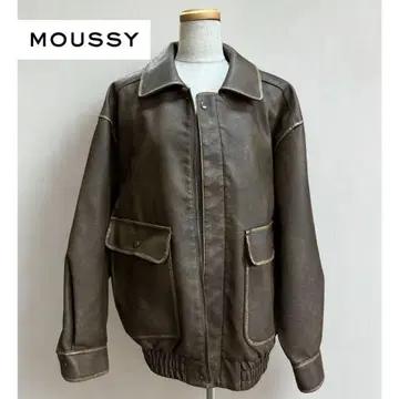 MOUSSY 브라운 가죽 자켓 Freesize