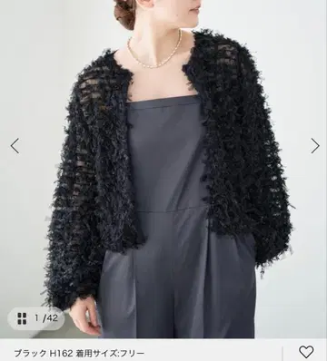 [ IENA 이에나 ] 튤 테이프 가디건 BLACK