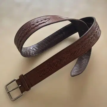 [ 착용 수회 ] 23구 여성용 가죽 벨트 천연 가죽 브라운